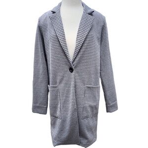 PHILOSOPHY SBrown Houndstooth Single Button Long Blazer Jacket Womens size Smal